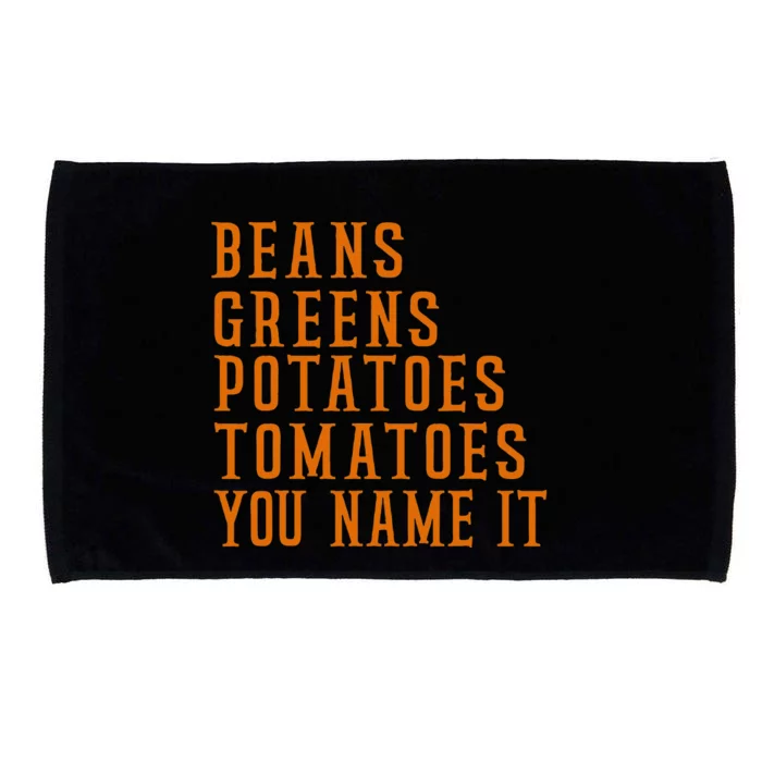 Beans Greens Potatoes Tomatoes  Love Thanksgiving Food Microfiber Hand Towel