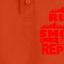 Bbq Gift Print Grilling Rub Smoke Eat Repeat Gift Dry Zone Grid Performance Polo