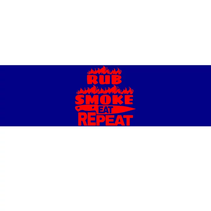 Bbq Gift Print Grilling Rub Smoke Eat Repeat Gift Bumper Sticker