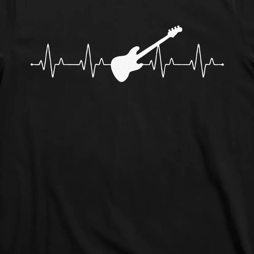 Bass Guitar Player Heartbeat Musical Instrument Bass Guitar T-Shirt