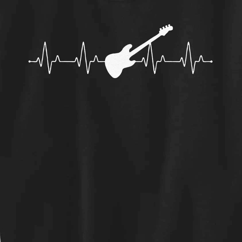 Bass Guitar Player Heartbeat Musical Instrument Bass Guitar Kids Sweatshirt