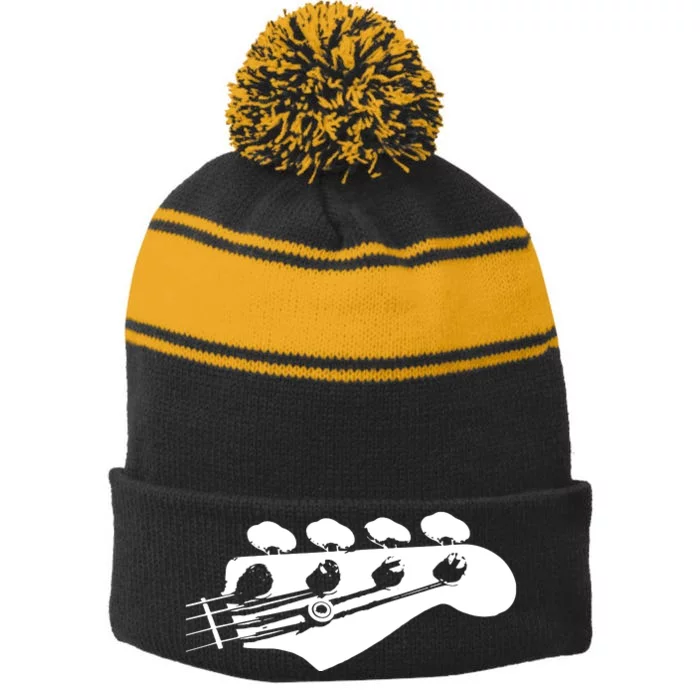 Bass Guitar Player Bassist Gift Stripe Pom Pom Beanie