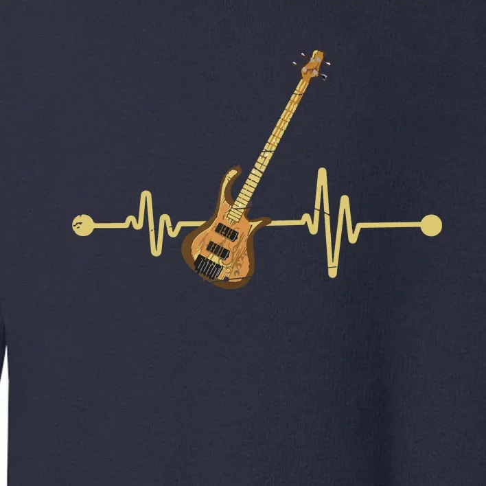 Bass Guitar Player Heartbeat Musical Instrument Bass Guitar Toddler Sweatshirt