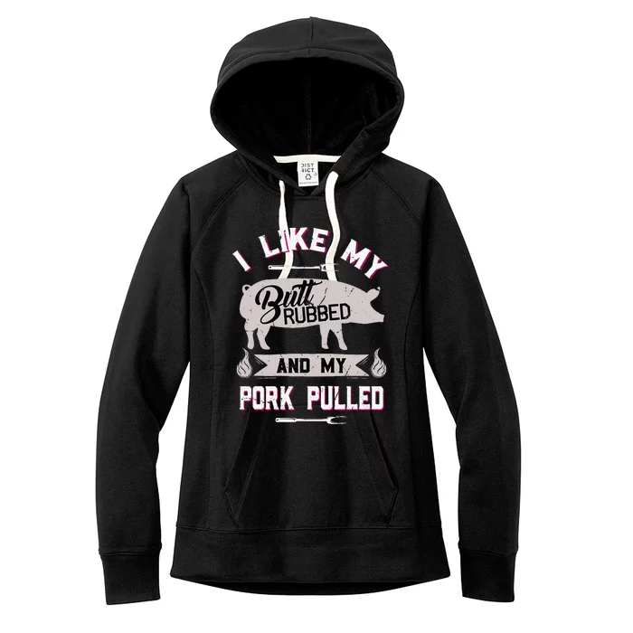 Bbq Grilling Pig Pulled Pork Women's Fleece Hoodie