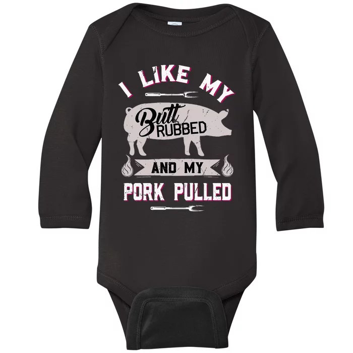 Bbq Grilling Pig Pulled Pork Baby Long Sleeve Bodysuit