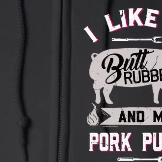 Bbq Grilling Pig Pulled Pork Full Zip Hoodie