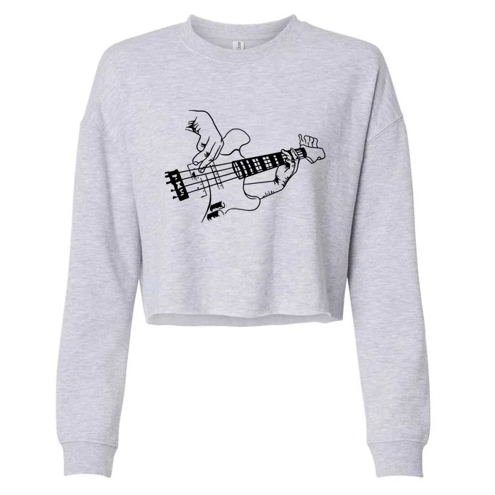 Bass Guitar Player Music Guitarist Musician Rock Cropped Pullover Crew