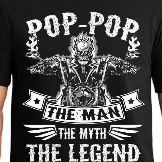 Biker Grandpa Poppop The Man Myth The Legend Motorcycle Pajama Set