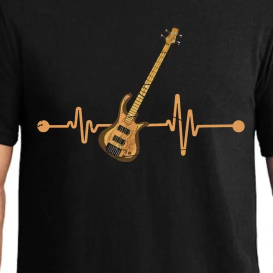 Bass Guitar Player Heartbeat Musical Instrument Bass Guitar Pajama Set