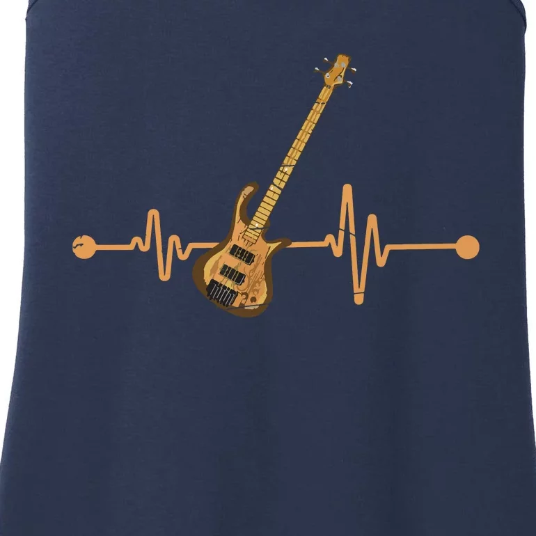 Bass Guitar Player Heartbeat Musical Instrument Bass Guitar Ladies Essential Tank