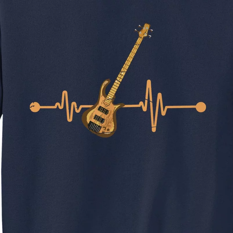 Bass Guitar Player Heartbeat Musical Instrument Bass Guitar Tall Sweatshirt