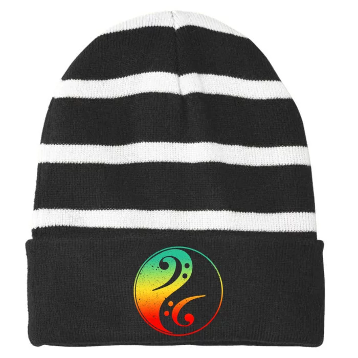 Bass Guitar Player Musical Instrument Bass Guitar Cute Gift Striped Beanie with Solid Band