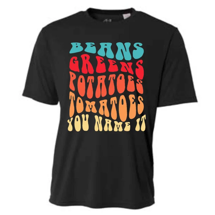 Beans Greens Potatoes Tomatoes Love Thanksgiving Food Cooling Performance Crew T-Shirt