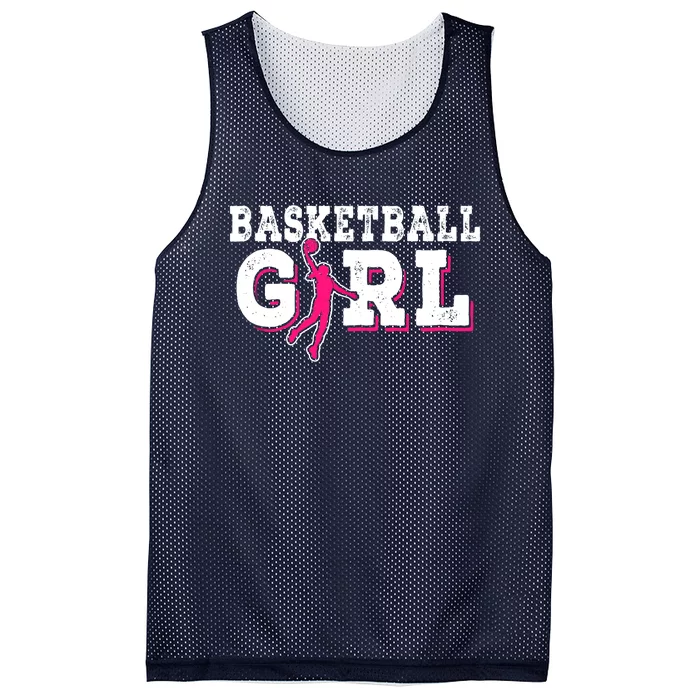 Basketball Girl Player Funny Sports Lover Game Day Mesh Reversible Basketball Jersey Tank