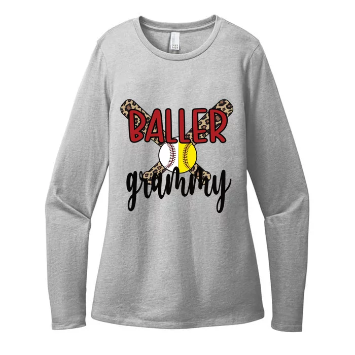 Baller Grammy Proud Baseball Softball Grammy Grandma Gift Womens CVC Long Sleeve Shirt