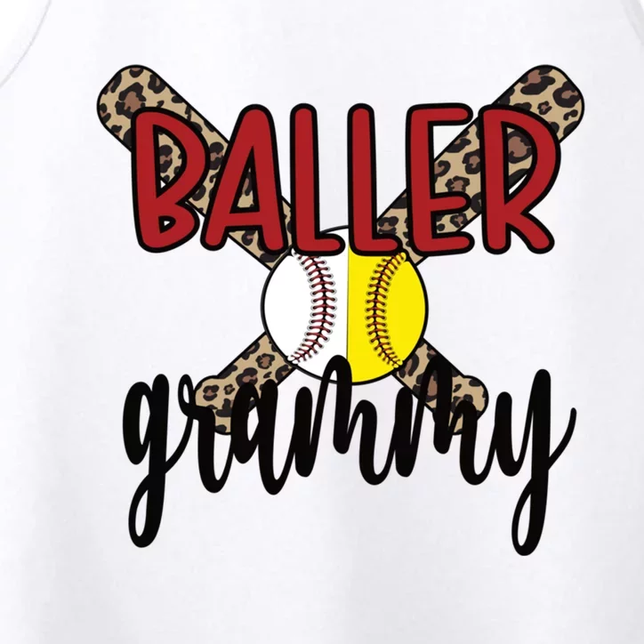 Baller Grammy Proud Baseball Softball Grammy Grandma Gift Performance Tank