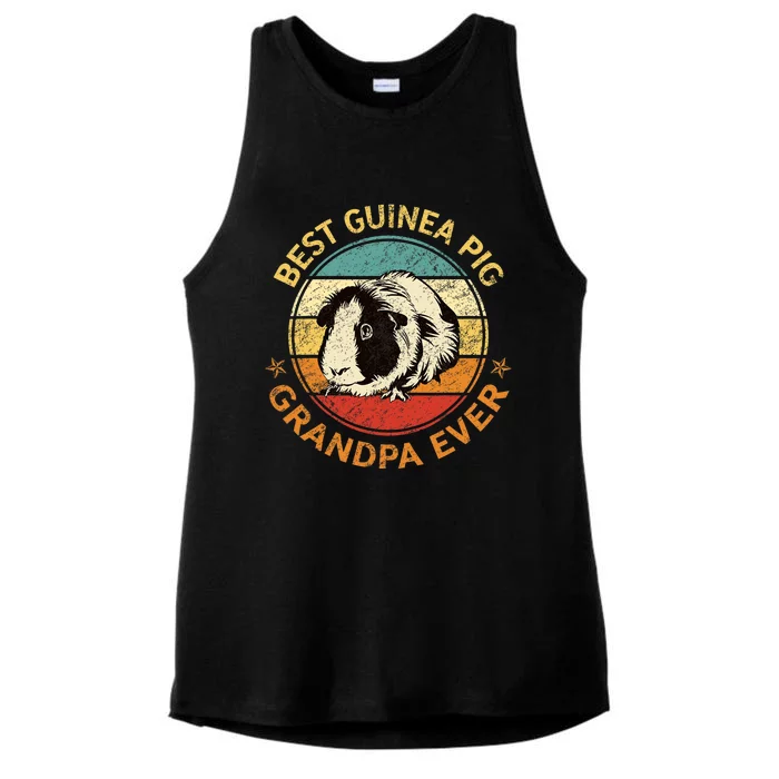 Best Guinea Pig Grandpa Ever Funny Fathers Day Ladies Tri-Blend Wicking Tank