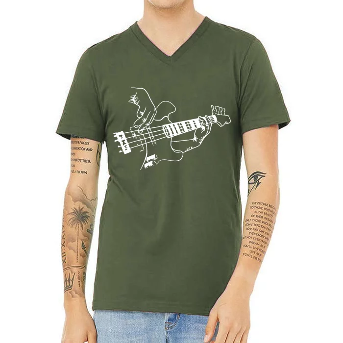 Bass Guitar Player Music Guitarist Musician V-Neck T-Shirt