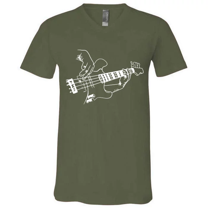 Bass Guitar Player Music Guitarist Musician V-Neck T-Shirt