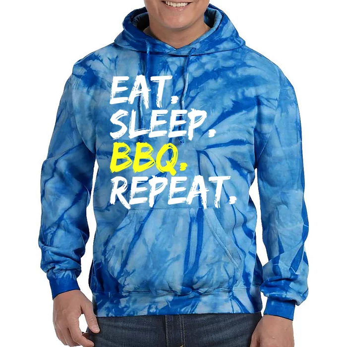 Bbq Grill Party Barbecue Eat Sleep Bbq Repeat Master Griller Gift Tie Dye Hoodie