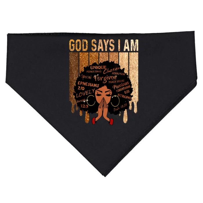 Black Girl Queen God Says I Am Melanin History Month USA-Made Doggie Bandana