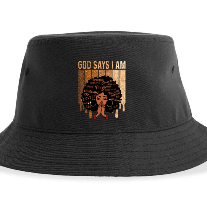 Black Girl Queen God Says I Am Melanin History Month Sustainable Bucket Hat