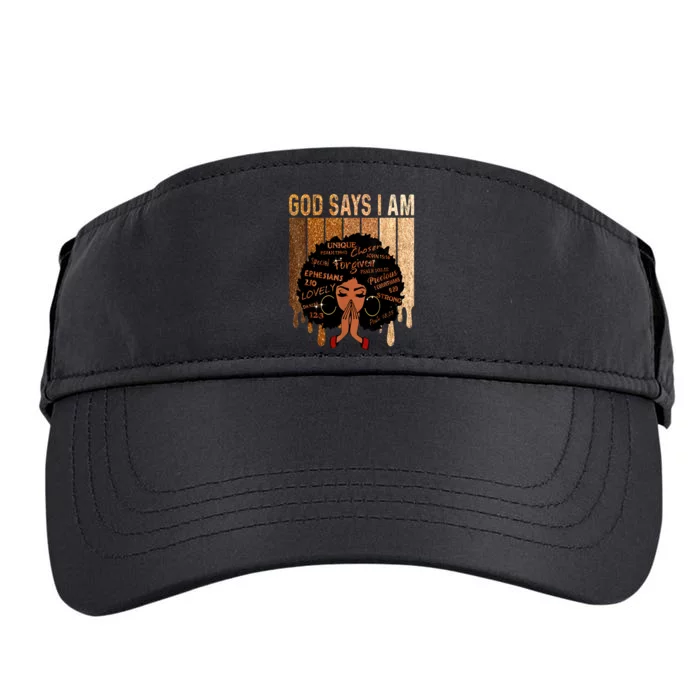 Black Girl Queen God Says I Am Melanin History Month Adult Drive Performance Visor