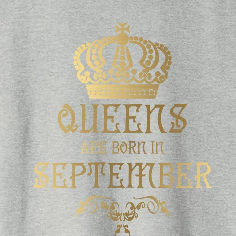 Birthday Gift Queens Are Born In September Gift Women's Crop Top Tee