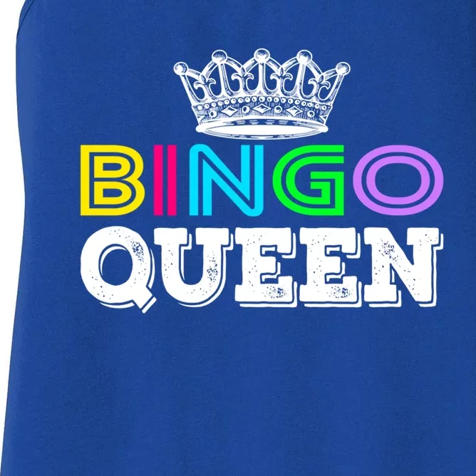 Bingo Gift Queen Funny Bingo Queen Funny Gift Moms Gift Women's Racerback Tank