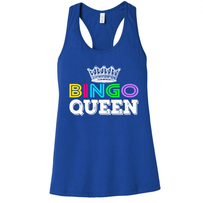 Bingo Gift Queen Funny Bingo Queen Funny Gift Moms Gift Women's Racerback Tank