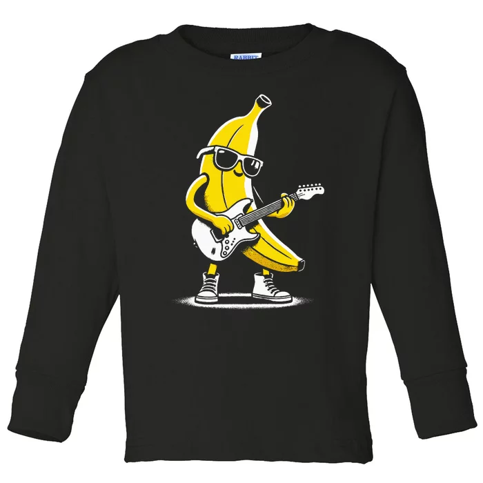 Banana Guitar Rock Music Concert Band Toddler Long Sleeve Shirt