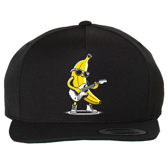 Banana Guitar Rock Music Concert Band Wool Snapback Cap