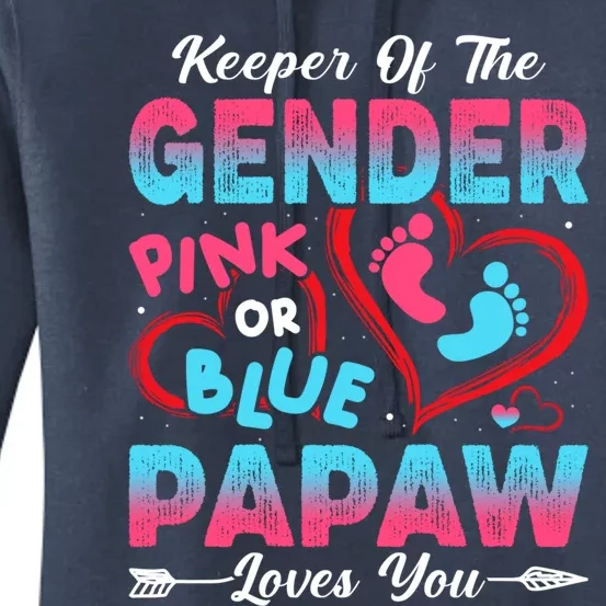 Baby Gender Reveal Shower Pink Or Blue Papaw Loves You Cute Gift Women's Pullover Hoodie