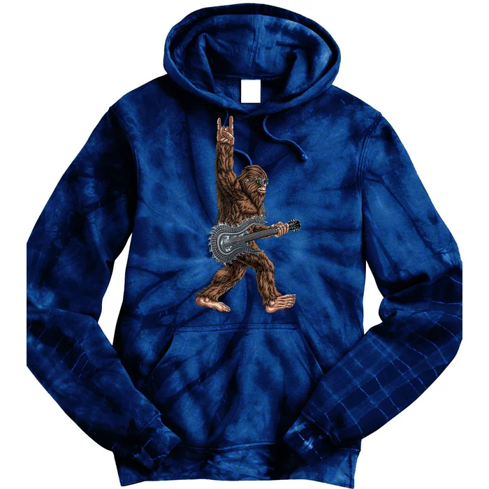 Bigfoot Guitar Rock On Tie Dye Hoodie