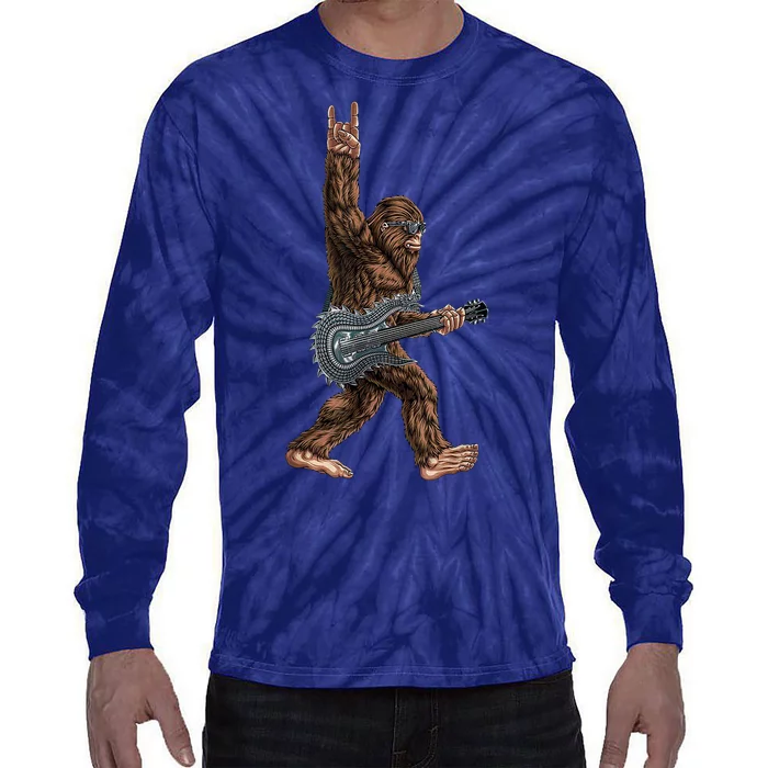 Bigfoot Guitar Rock On Tie-Dye Long Sleeve Shirt