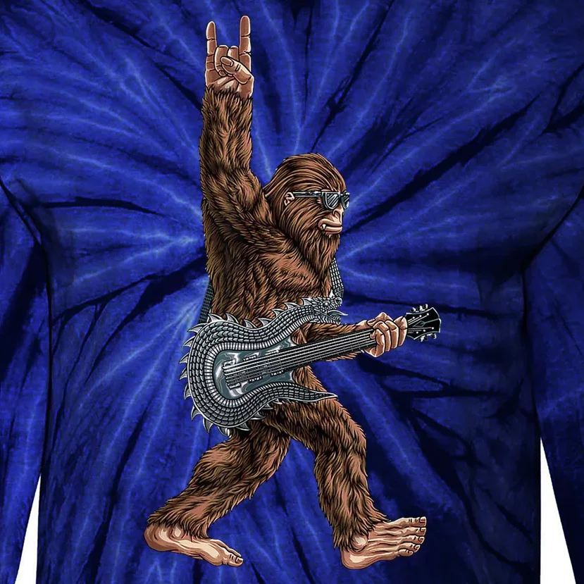 Bigfoot Guitar Rock On Tie-Dye Long Sleeve Shirt