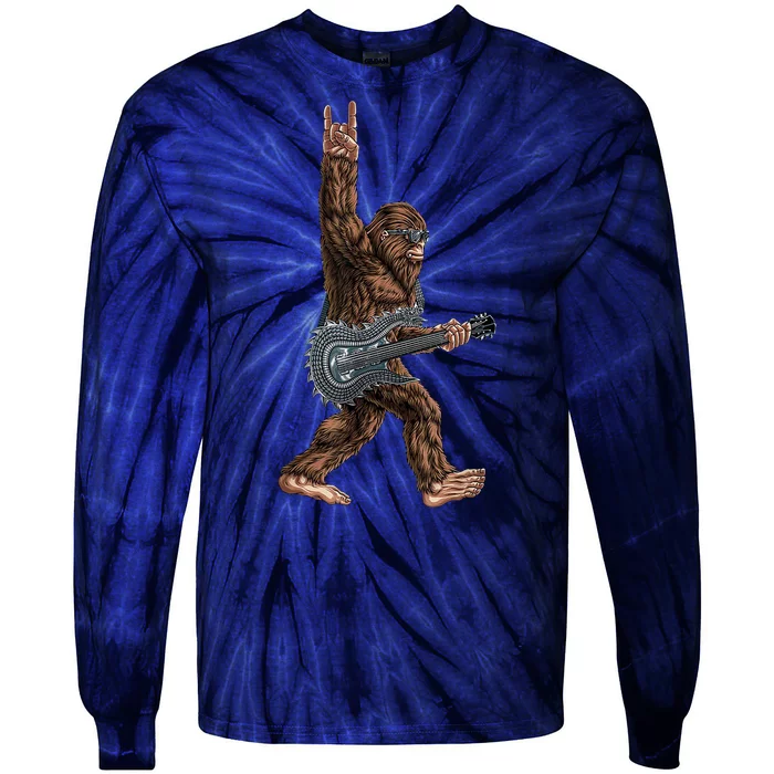 Bigfoot Guitar Rock On Tie-Dye Long Sleeve Shirt