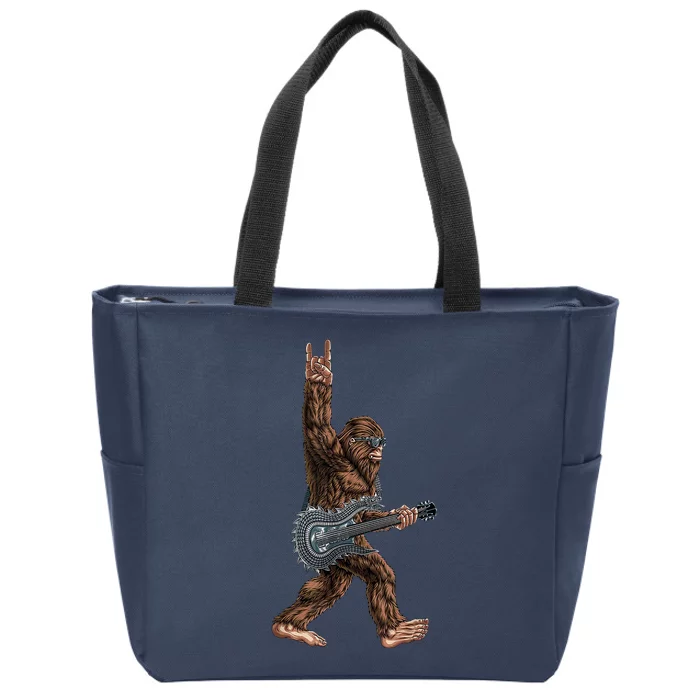 Bigfoot Guitar Rock On Zip Tote Bag