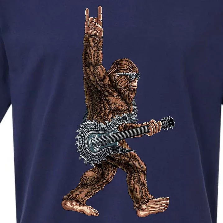 Bigfoot Guitar Rock On Sueded Cloud Jersey T-Shirt