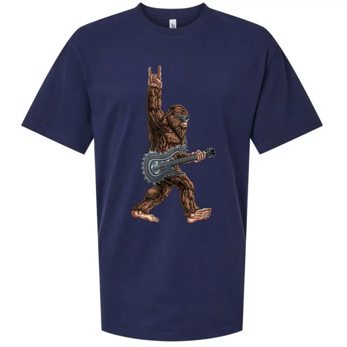 Bigfoot Guitar Rock On Sueded Cloud Jersey T-Shirt