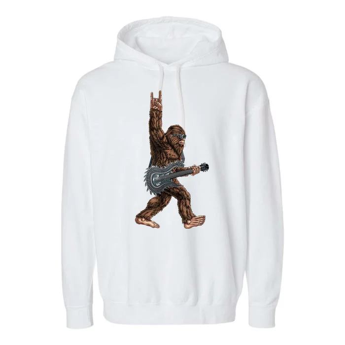 Bigfoot Guitar Rock On Garment-Dyed Fleece Hoodie