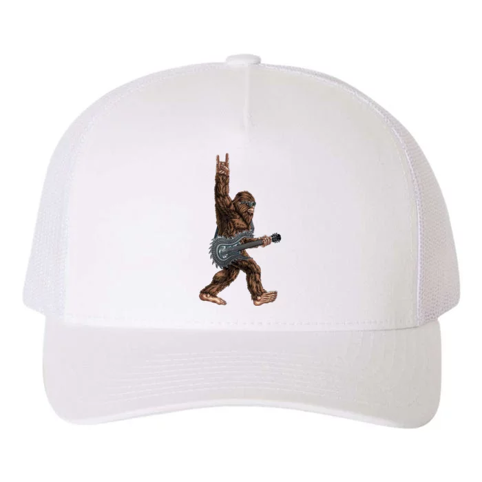 Bigfoot Guitar Rock On Yupoong Adult 5-Panel Trucker Hat