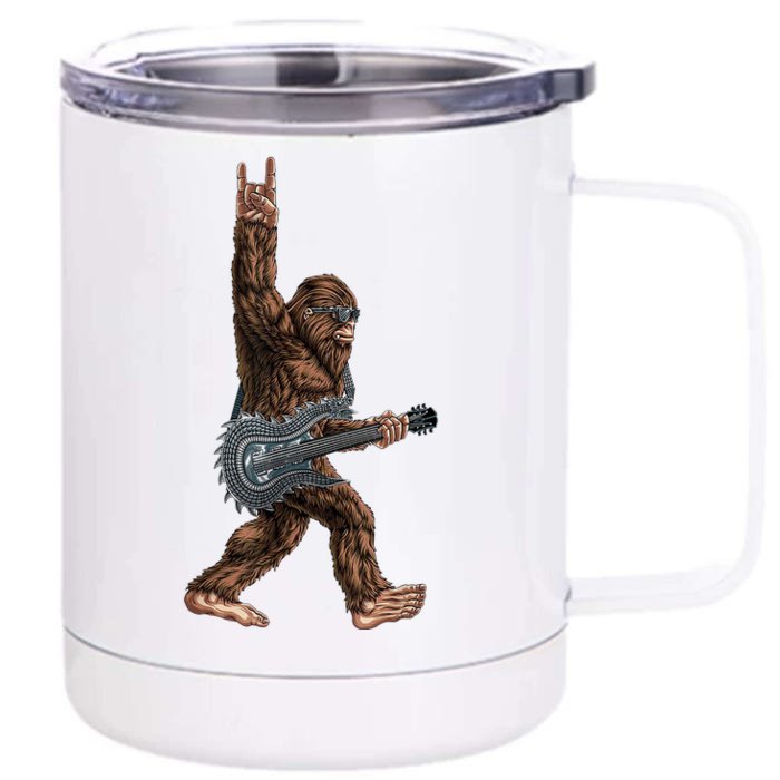 Bigfoot Guitar Rock On Front & Back 12oz Stainless Steel Tumbler Cup