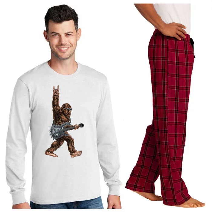 Bigfoot Guitar Rock On Long Sleeve Pajama Set