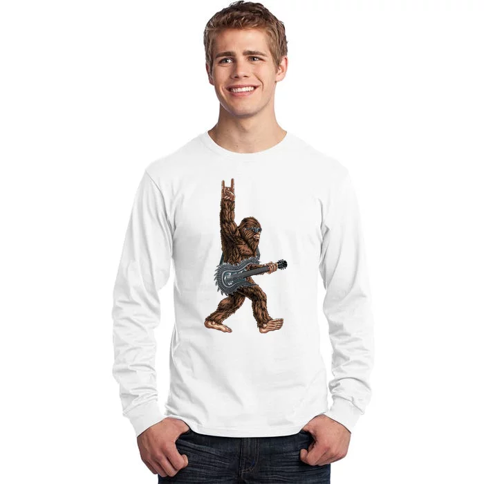 Bigfoot Guitar Rock On Tall Long Sleeve T-Shirt