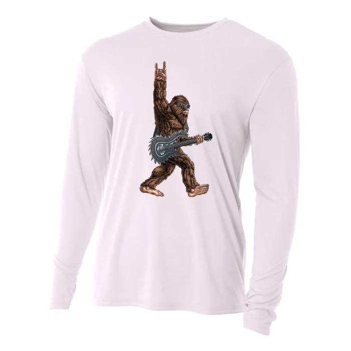 Bigfoot Guitar Rock On Cooling Performance Long Sleeve Crew