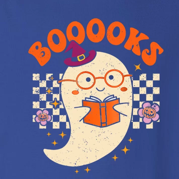 Books Ghost Reading Boooks Retro Groovy Halloween Teacher Gift Toddler Long Sleeve Shirt