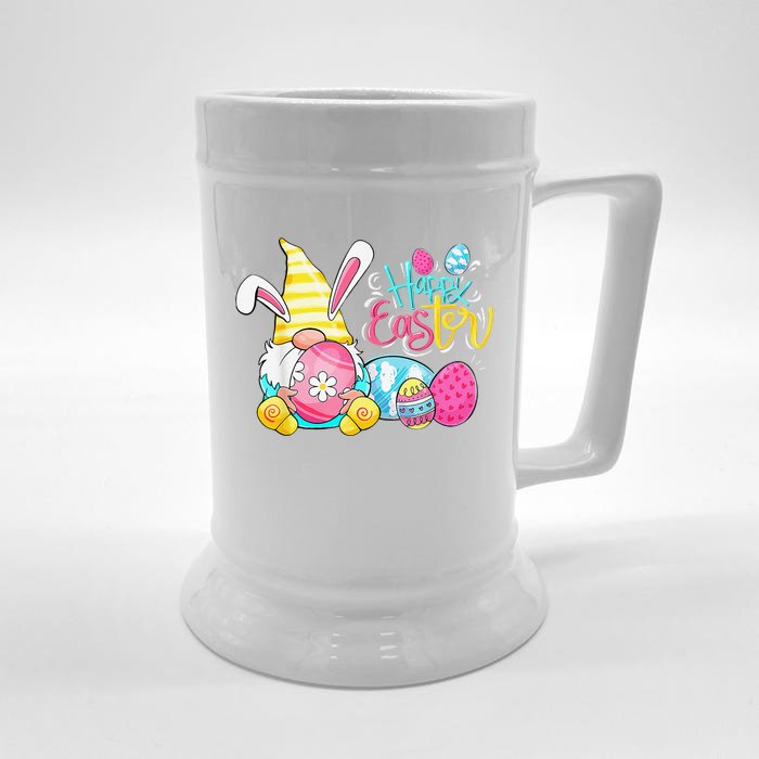 Bunny Gnome Rabbit Eggs Hunting Happy Easter Day Funny Front & Back Beer Stein