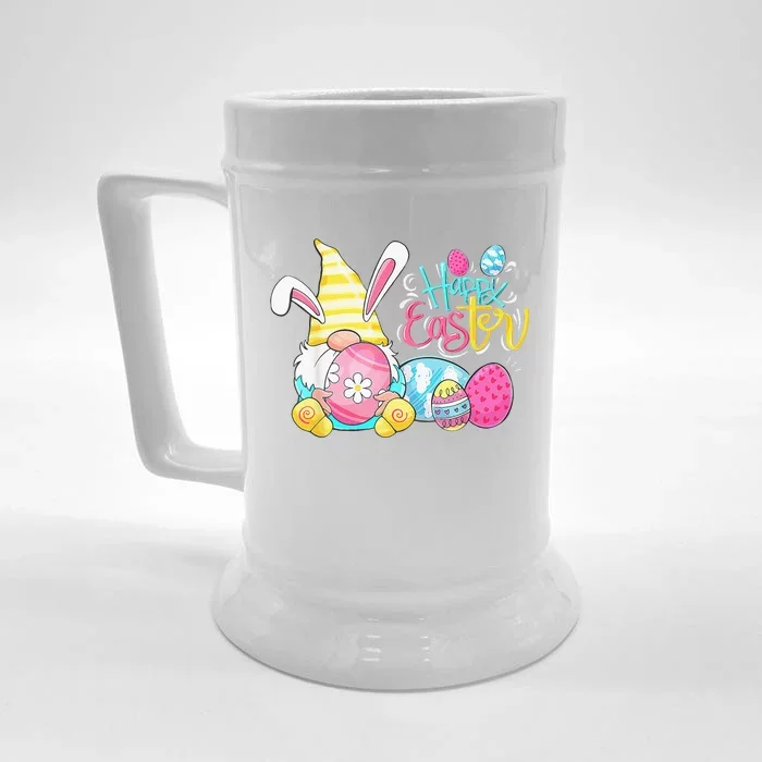 Bunny Gnome Rabbit Eggs Hunting Happy Easter Day Funny Front & Back Beer Stein