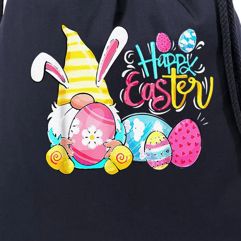 Bunny Gnome Rabbit Eggs Hunting Happy Easter Day Funny Drawstring Bag